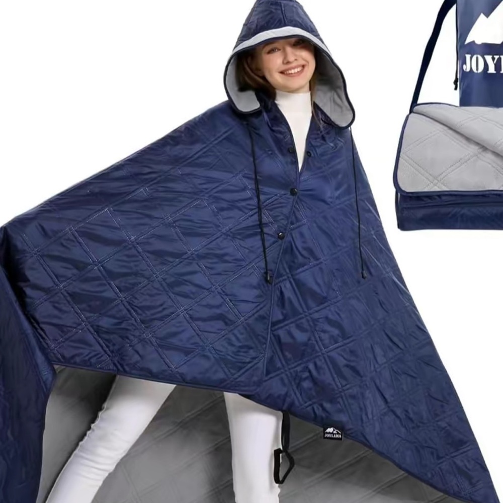 Outdoor Camping Blanket - Fleece Waterproof Stadium Blanket with Portable Bag